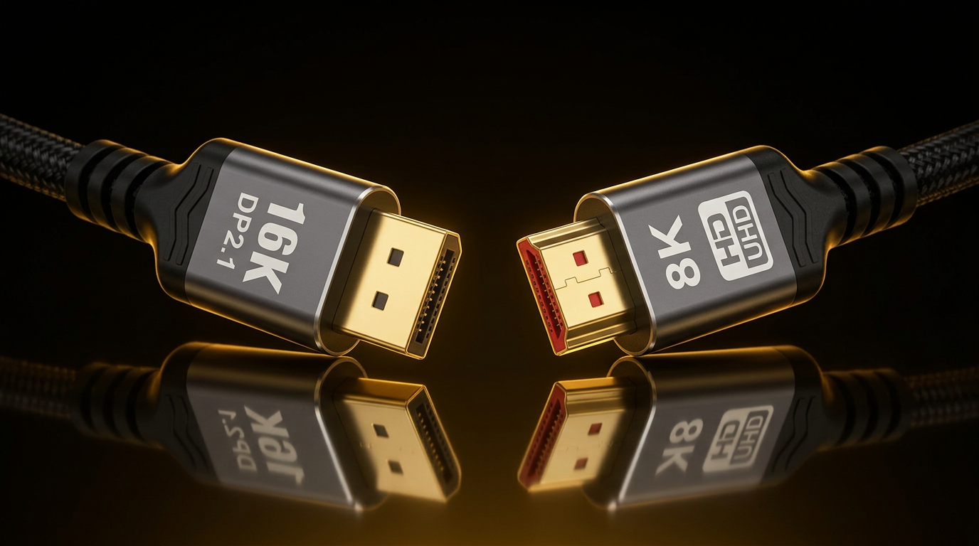 DisplayPort and HDMI connectors facing each other